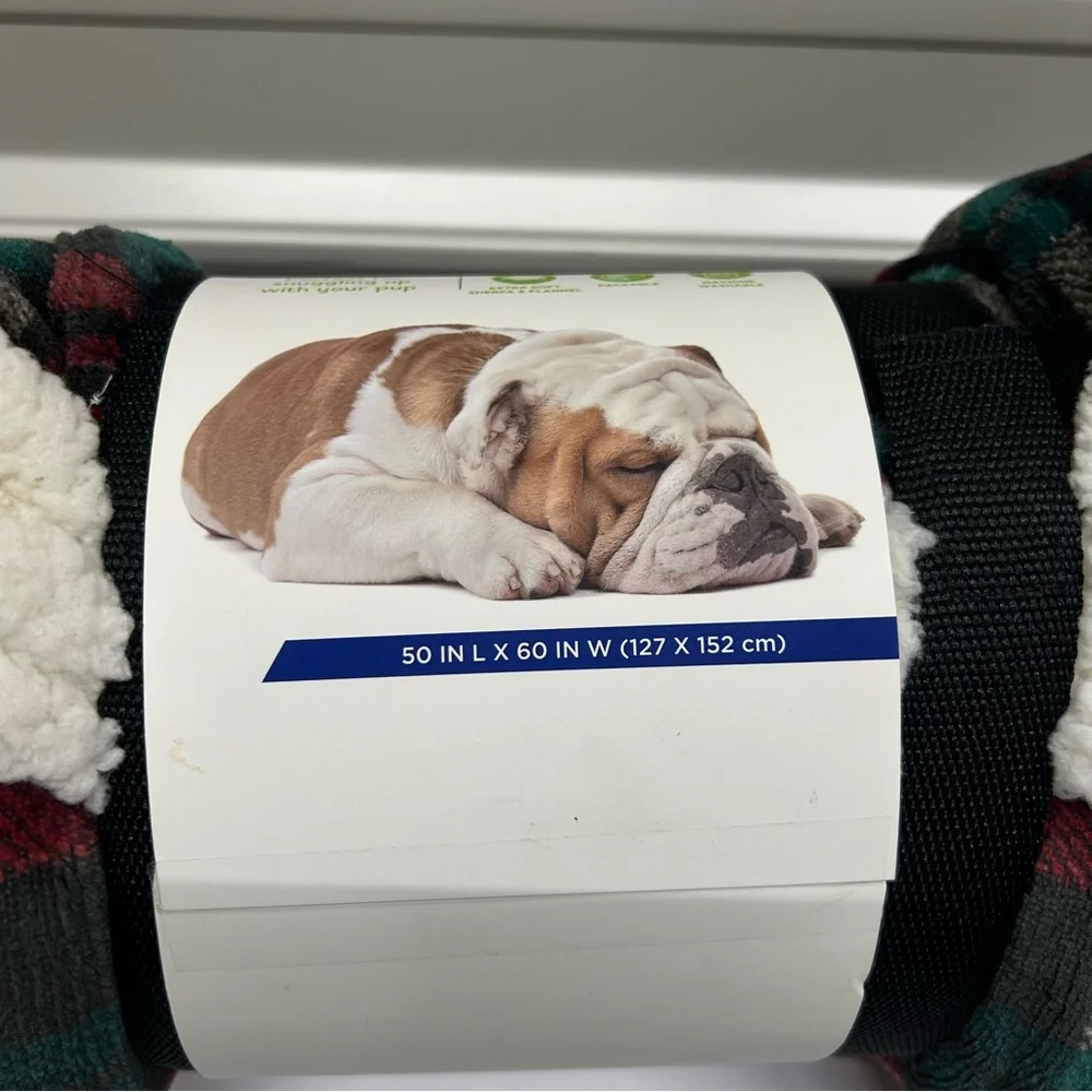 Roll ‘N Go Cozy Plaid Throw Blanket for Dogs by Top Paw ~Machine Washable~New
